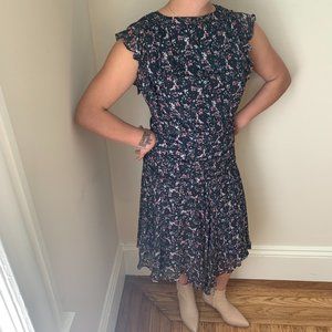 All Saints Midi Floral Print Dress
